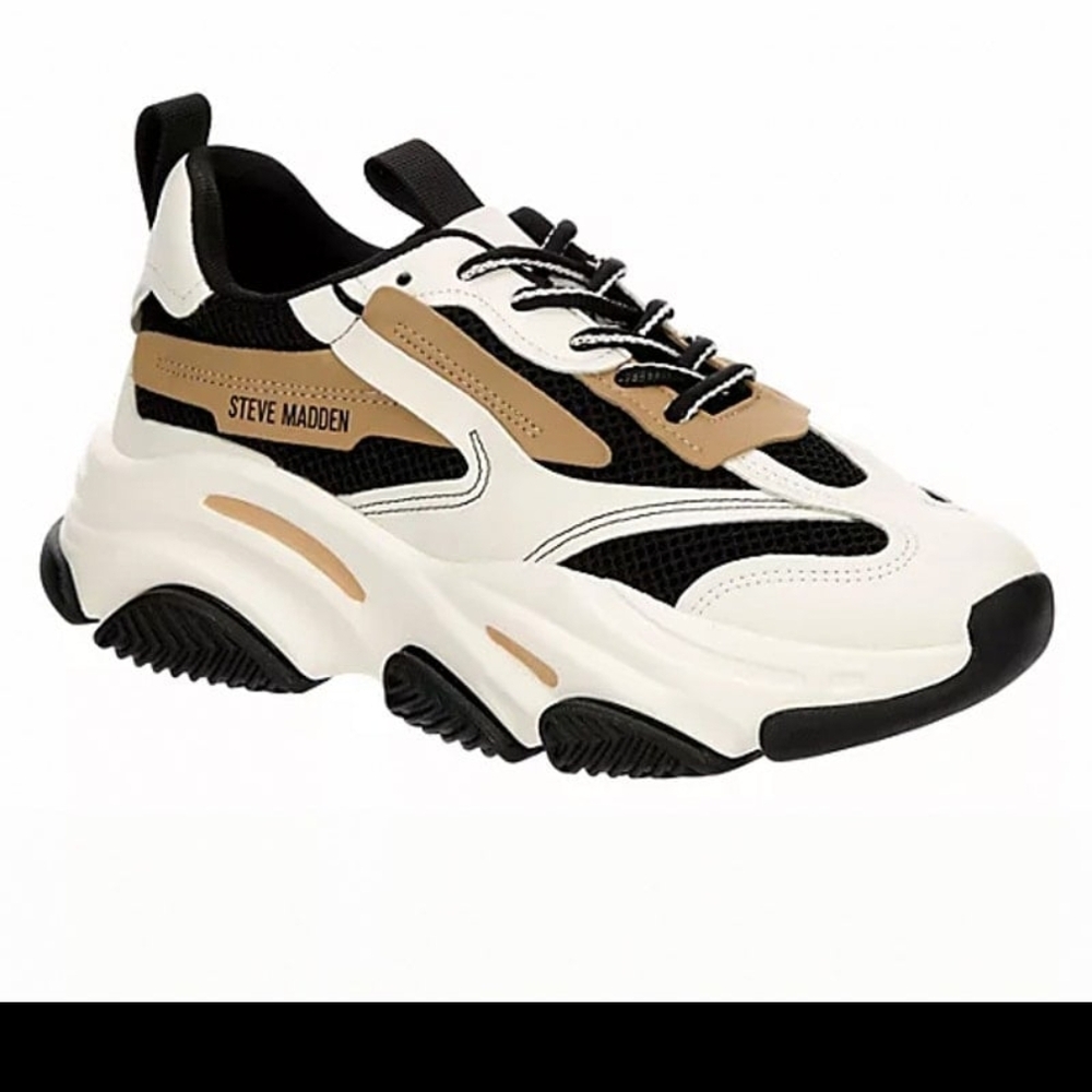 Steve Madden Black and White Possession Sneakers